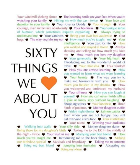 60 Things We Love About You Custom Copy Birthday T Happy