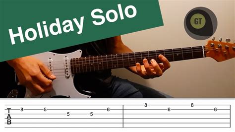 Holiday Solo Guitar Lesson Tab Greenday Backing Track Included