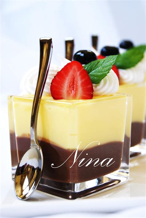 It's cherry season and that hopefully means your countertops are. NINA'S RECIPES.....: CHOCOLATE AND VANILLA PUDDING DESSERT
