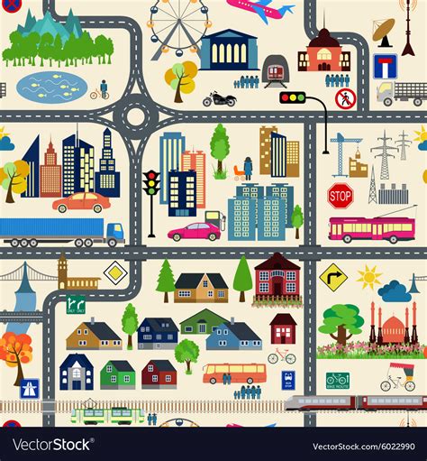 City Map Generator Map Example Elements Royalty Free Vector