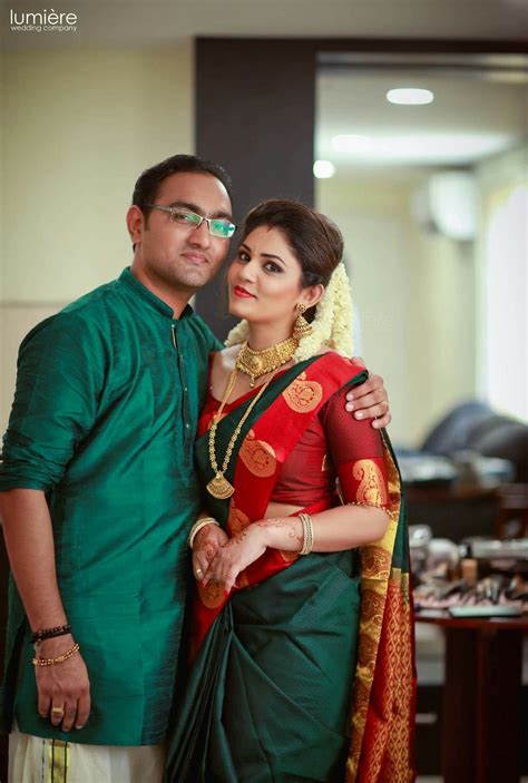 Pin By Alphonsa Thomas On Kerala Bride Couple Dress Engagement Saree