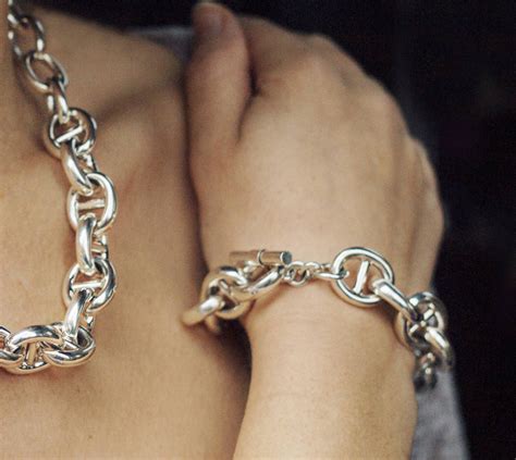 Sterling Silver Chunky Chain Bracelet Chain Bracelet Silver Chain