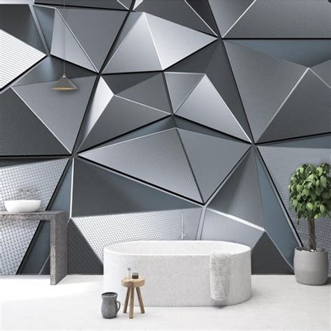 Custom Wallpaper Mural 3d Abstract Geometric Pattern Bvm Home