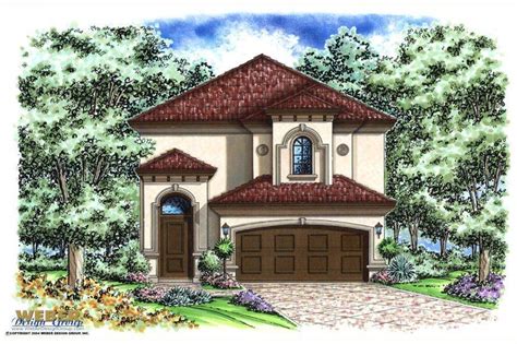 Mediterranean House Plan Narrow Lot Story Home Plans And Blueprints