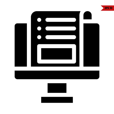 Paper Document With Computer Glyph Icon 24127699 Vector Art At Vecteezy