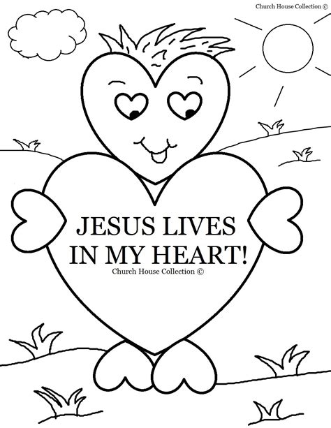 Church House Collection Blog Jesus Lives In My Heart Coloring Page For