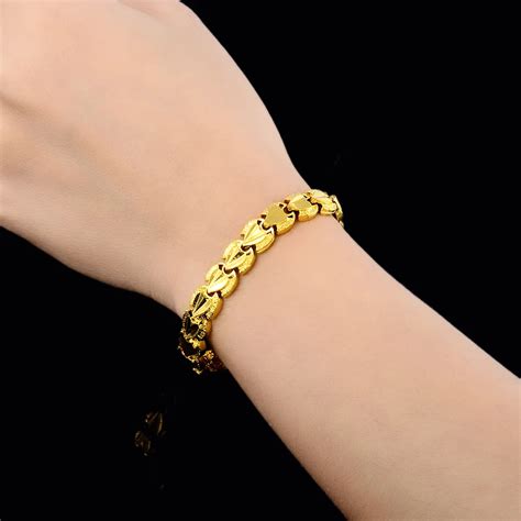 Plated 24K Cheap Bracelets For Girls Fashion Popular Wrist Bangle Charm