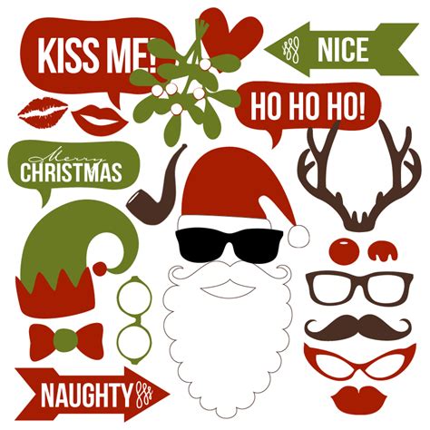 Christmas Photo Booth Props Collection  Printable Instant Download