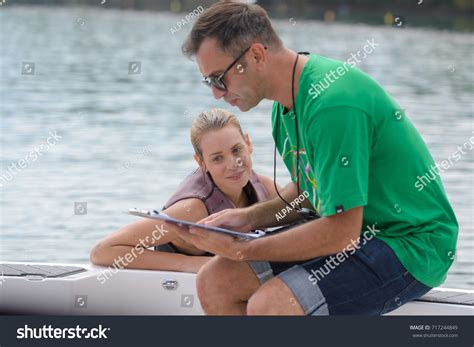 Man Coaching Young Water Skier Stock Photo 717244849 Shutterstock