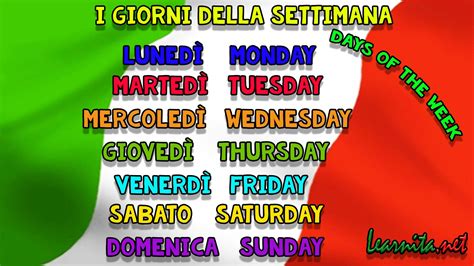 days   week  italian months  seasons  italian