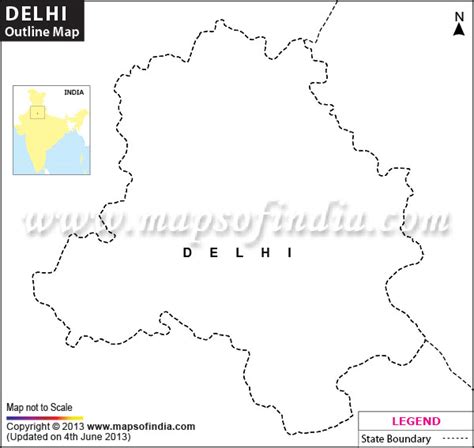 Delhi Outline Map Blank Map Of Delhi