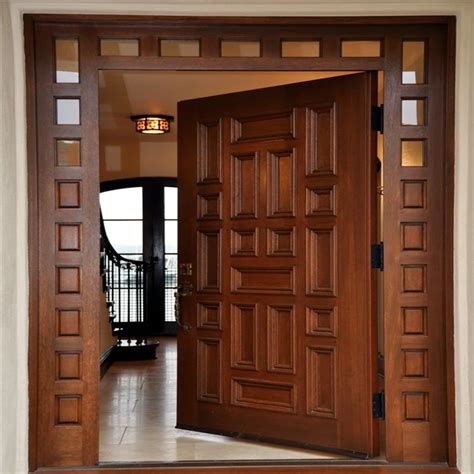 Us Villa Main Entry Door Modern Design Pivot Wood Doors With Sidelights