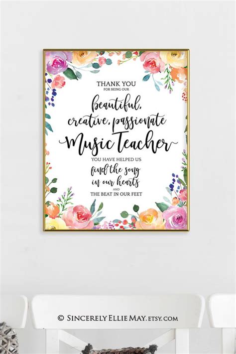 Music Teacher Appreciation T Great As Thank You Quote Printable