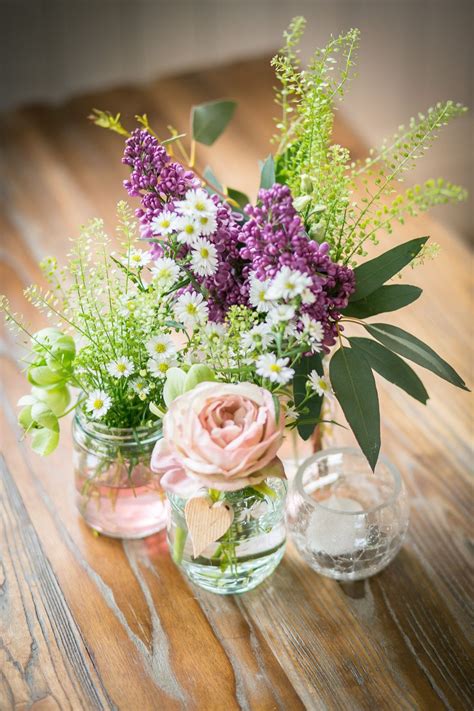 Just Picked Wild Flowers In Jam Jars Wedding Decor Traditional