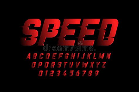 Speed Style Font Stock Vector Illustration Of Font 176271822