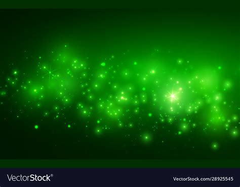 Shiny Green Background With Sparkle And Bokeh Vector Image