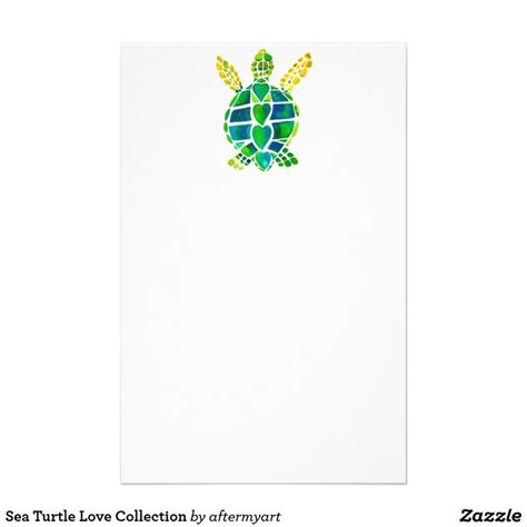 Sea Turtle Love Collection Stationery Zazzle Turtle Love