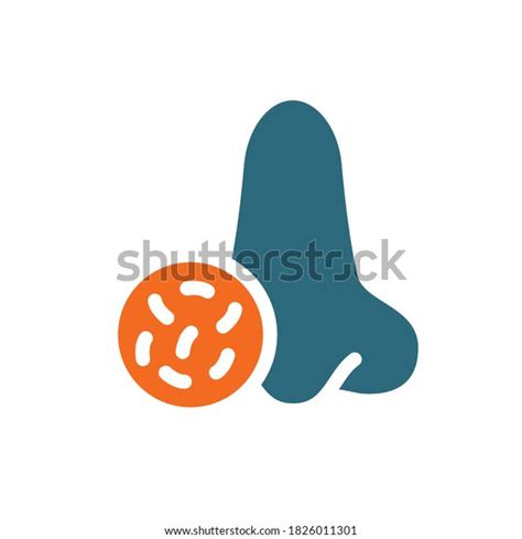 Nose Bacteria Colored Icon Diseased Nose Stock Vector Royalty Free