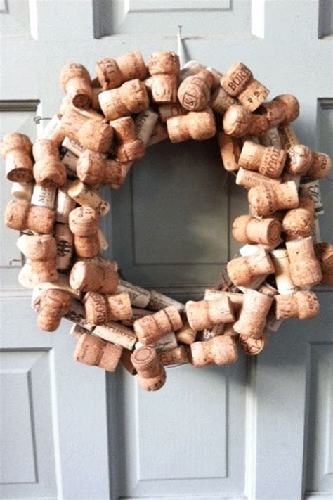 40 Things You Can Do With A Bottle Of Champagne Cork Wreath Cork Crafts Christmas Wine Cork