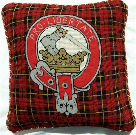 Wallace Tartan Cushion Cover Needlepoint Tapestry Scotland Clan