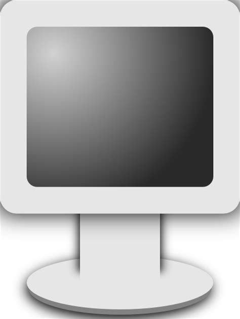 Computer Lcd Screen Icon Grayscale Clip Art Free Vector 4vector