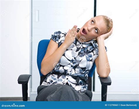 Woman Making Bored Expression Stock Photo Image Of Efficiency