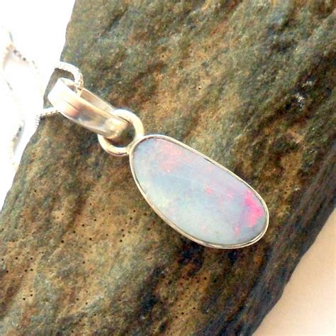 Australian Fire Opal Sterling Silver Necklace