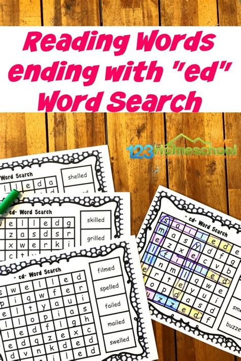 Two Printable Worksheets With The Words Reading Words Ending With Ed