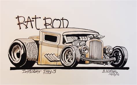 Draw A Chevy Car Colouring Pages Rat Rods Truck Rat Rod Hotrod Art