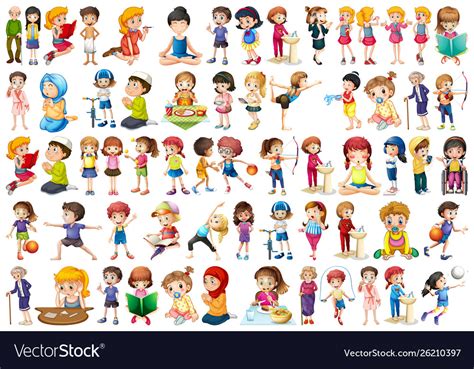 Set People Character Royalty Free Vector Image