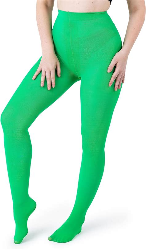Silky Toes Tights For Women Opaque Microfiber Comfort Tights 1 Per Pack A Bright Green At
