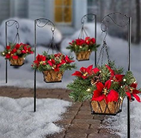 Outdoor Christmas Hanging Flower Pots Homemydesign