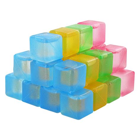 Thorntons Reusable Plastic Ice Cube Assorted Colors 32 Icecubes For
