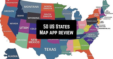 50 States Map Pictures States 50 Map Quiz Capitals American Flags App