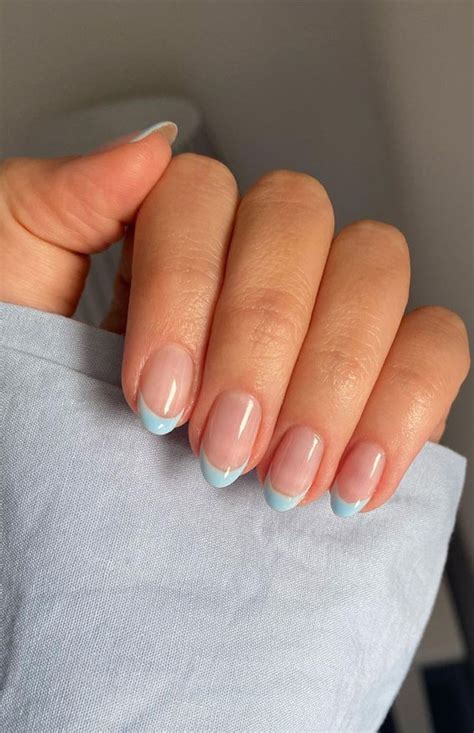 31 Cute Sky Blue French Tip Nails Cute Baby Sky Blue Frenchies 1