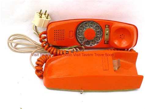 Untested Rare Stromberg Carlson Slenderet Orange Rotary Wall Telephone