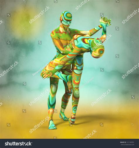 Painted Dancing Couple Stock Illustration 121149781 Shutterstock