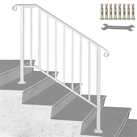 Vevor Handrail Picket 3 Fits 3 Or 4 Steps Matte White Stair Rail