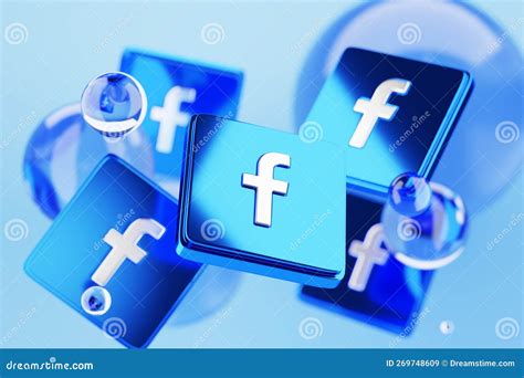 Facebook Social Network Concept Lot Of Square Facebook Logos On