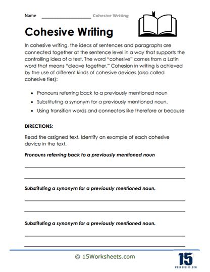 Cohesive Writing Worksheets 15