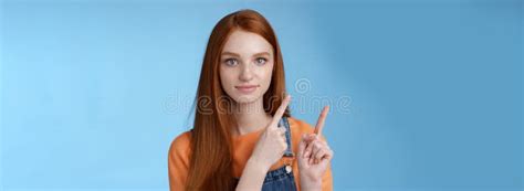 Assertive Good Looking Redhead Girl Know What Talking About Pointing