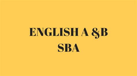 Csec English A Sba Outline