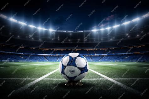 Premium Ai Image Close Up Of A Soccer Ball In The Center Of The