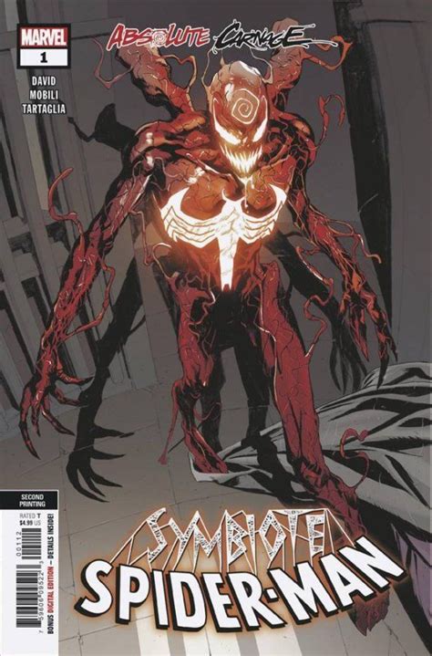 Absolute Carnage Symbiote Spider Man 1 2nd Printing Carnage Marvel