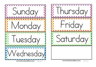Days of the week chart for toddlers printable. DIY Preschool Morning Circle Time (Part I) » Live Love ...