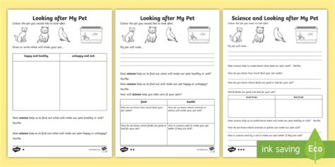 Caring For Pets Science Differentiated Worksheet Worksheets
