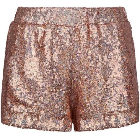 Jaded London Rose Gold Sequin Shorts 115 Tnd Liked On Polyvore Featuring Shorts Bottoms