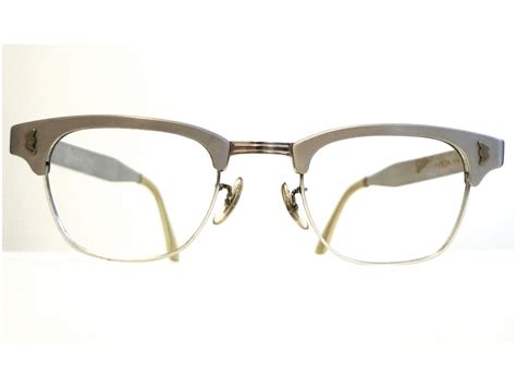 Brushed Aluminum Clubmaster Style Sunglasses Eyeglasses