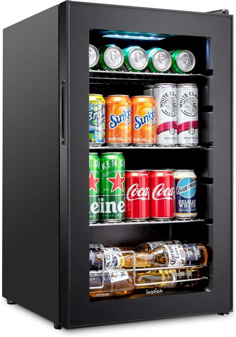 Ivation 101 Can Beverage Refrigerator Freestanding Ultra Cool Mini Drink Fridge Beer