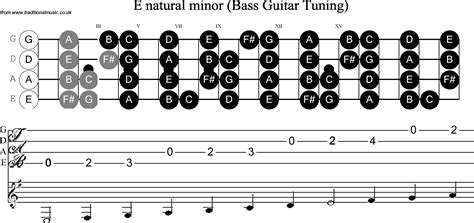 Bass Guitar Scale E Minor